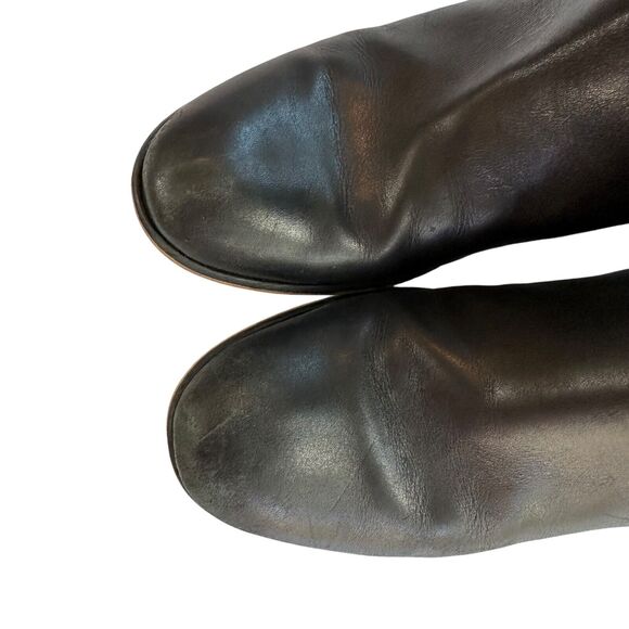 CORSO COMO Womens Black Leather Sz 8.5 Boots Riding Exposed Zipper Knee Boot - Picture 14 of 14